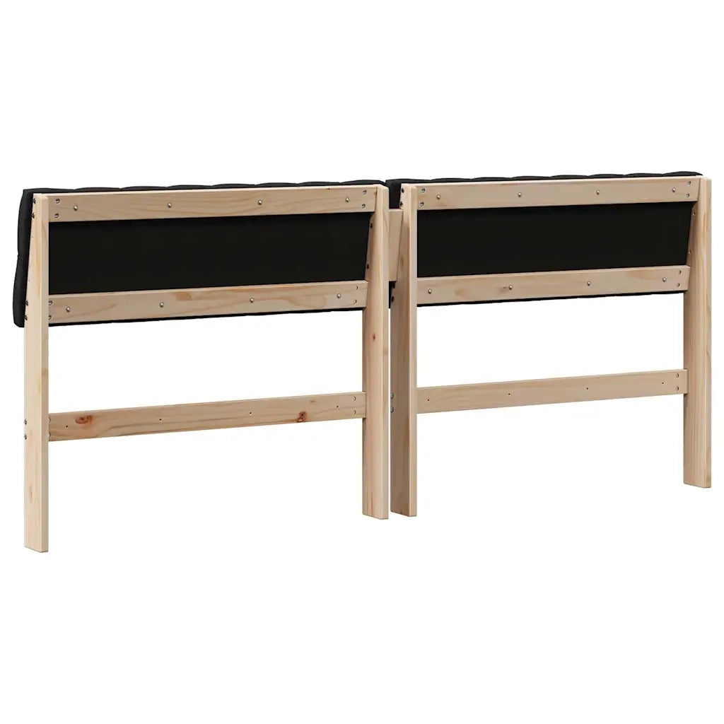 Testiera imbottita Nero 180 cm Pino massello 879161