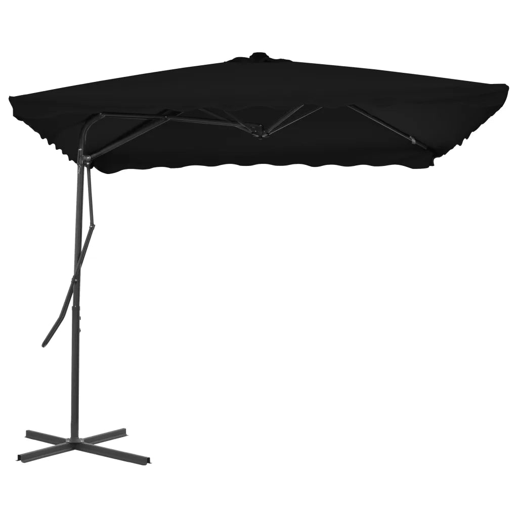 Ombrellone con Palo in Acciaio Nero 250x250x230 cm 312516