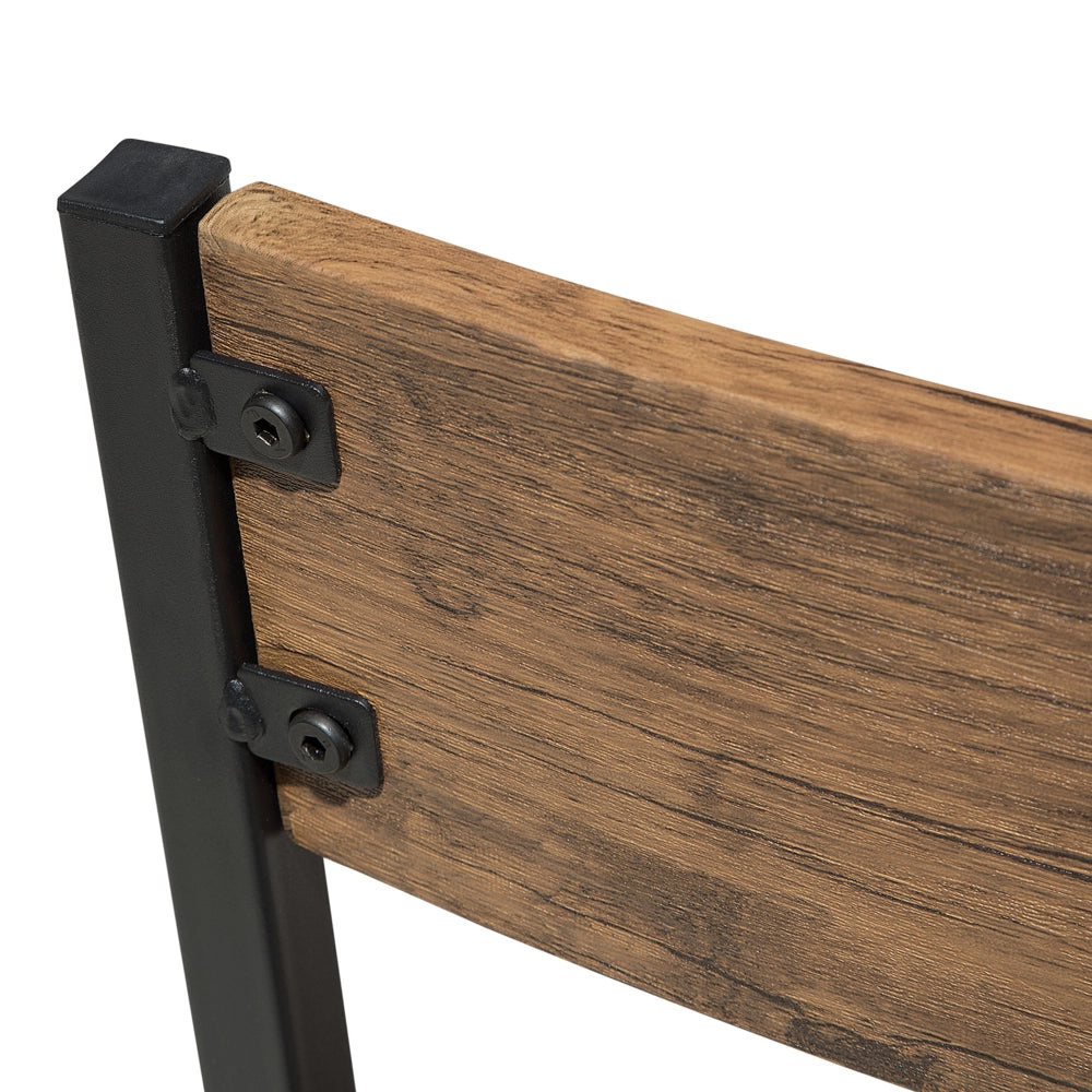 Set di 6 sedie da pranzo in legno scuro con gambe in metallo da cucina industriale