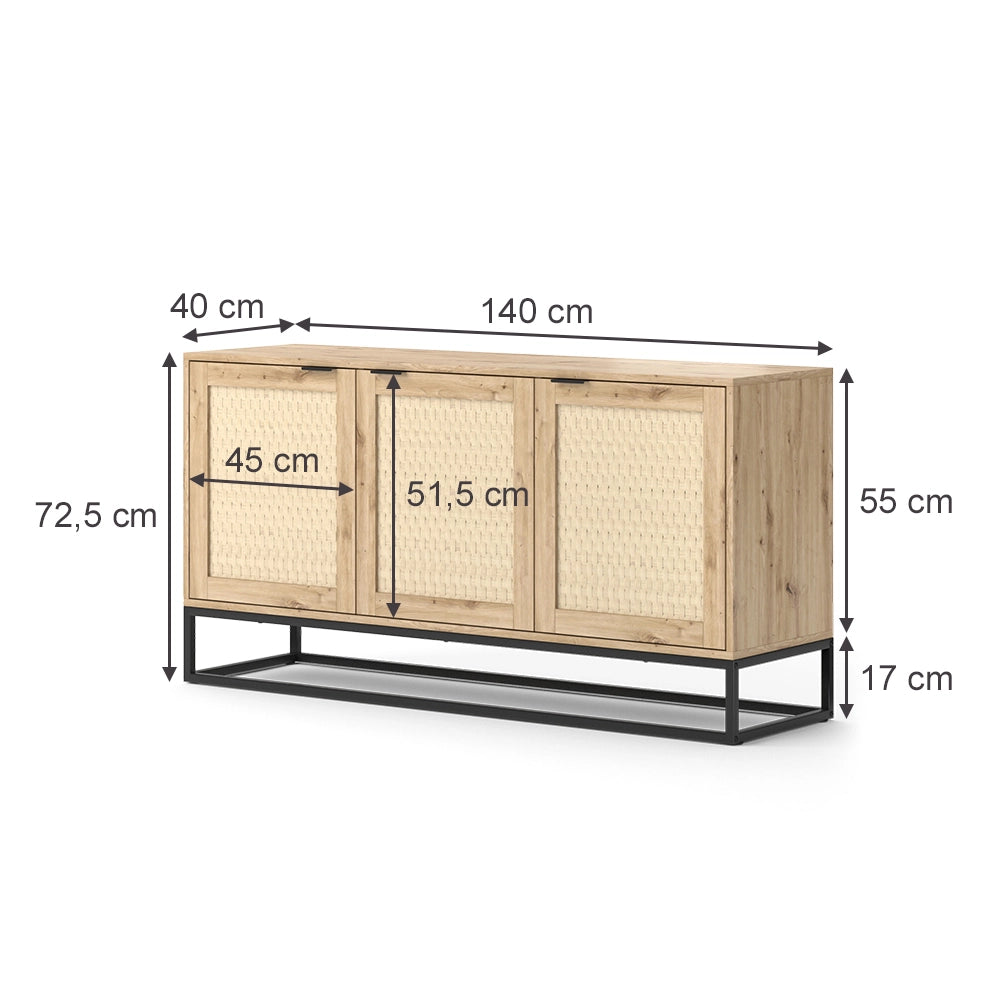 Vicco Credenza Marrone 40 x 72.5 cm con 3 porte
