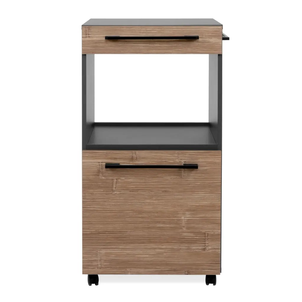 Finori Credenza con Rotelle Palma 35A Grigio Antracite e Bambù 443238