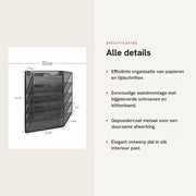 Sostegno per parete da appendere - Documenti da A4 - Supporto per riviste - Organizzatore per posta - Raccoglitore per magazzino - Disegno elegante a rete