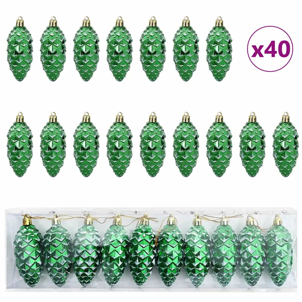 Palla di pino di Natale 40 pz Verde Plastica CFW8633185