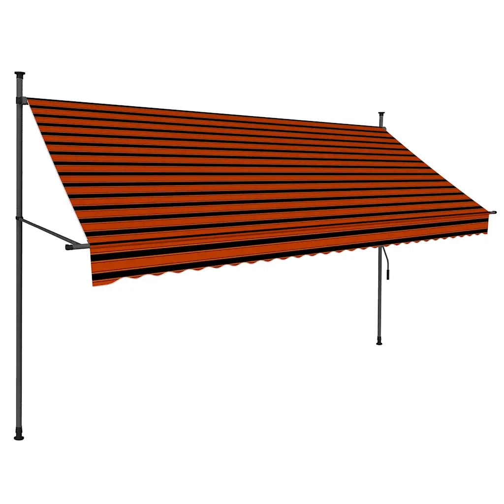 Tenda da Sole Retrattile Manuale LED 300 cm Arancione e Marrone cod mxl 17257