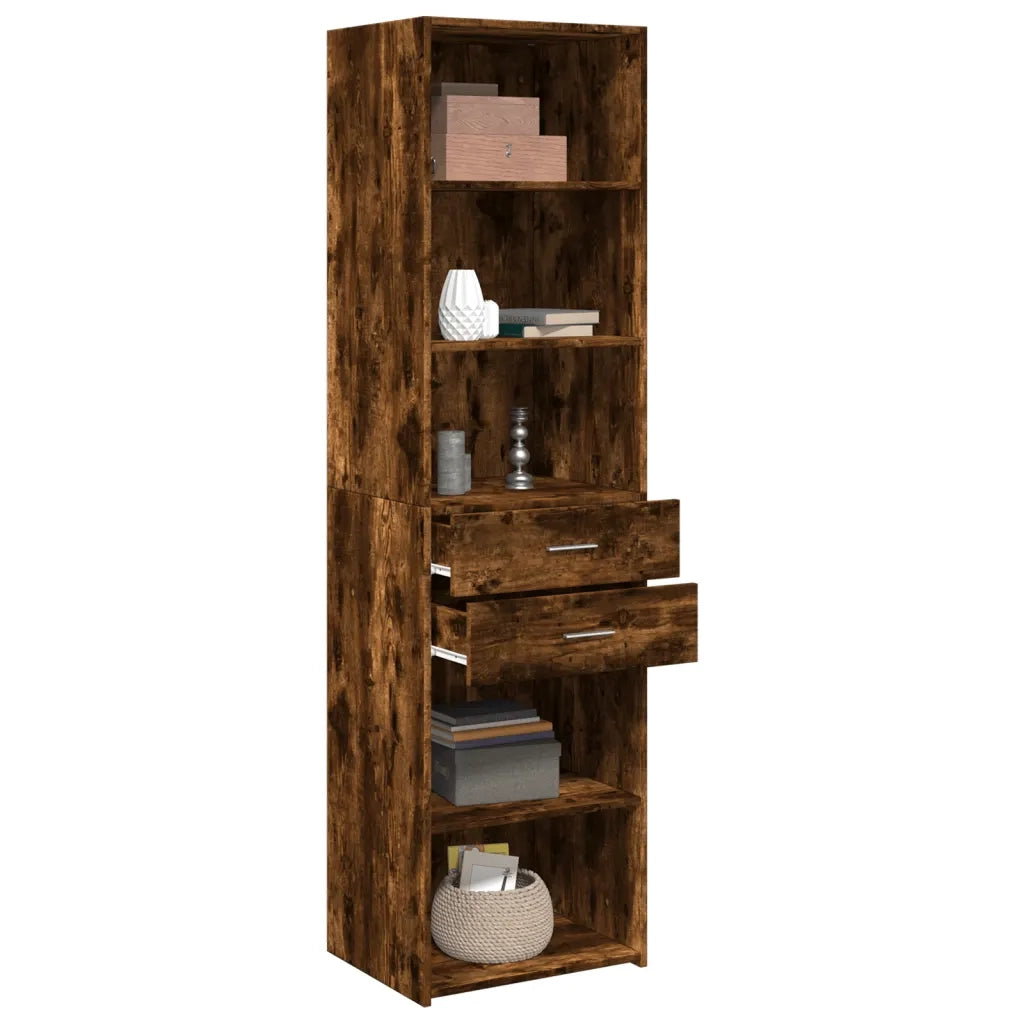 Credenza | Madia | Buffet da pranzo | Armadio da pranzo Rovere Fumo 50x42,5x185 cm in Legno Multistrato