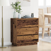 Comodino  con LED in Legno Antico 71x34,5x75 cm in Legno Ingenerizzato