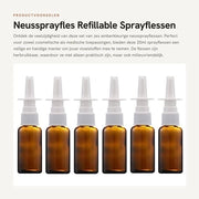 Kit di nebulizzazione 20ml - 6 pezzi - Boccia in vetro ambrato - Riciclabile - Nebulizzatore - Leggero - Protezione UV - Boccia spray