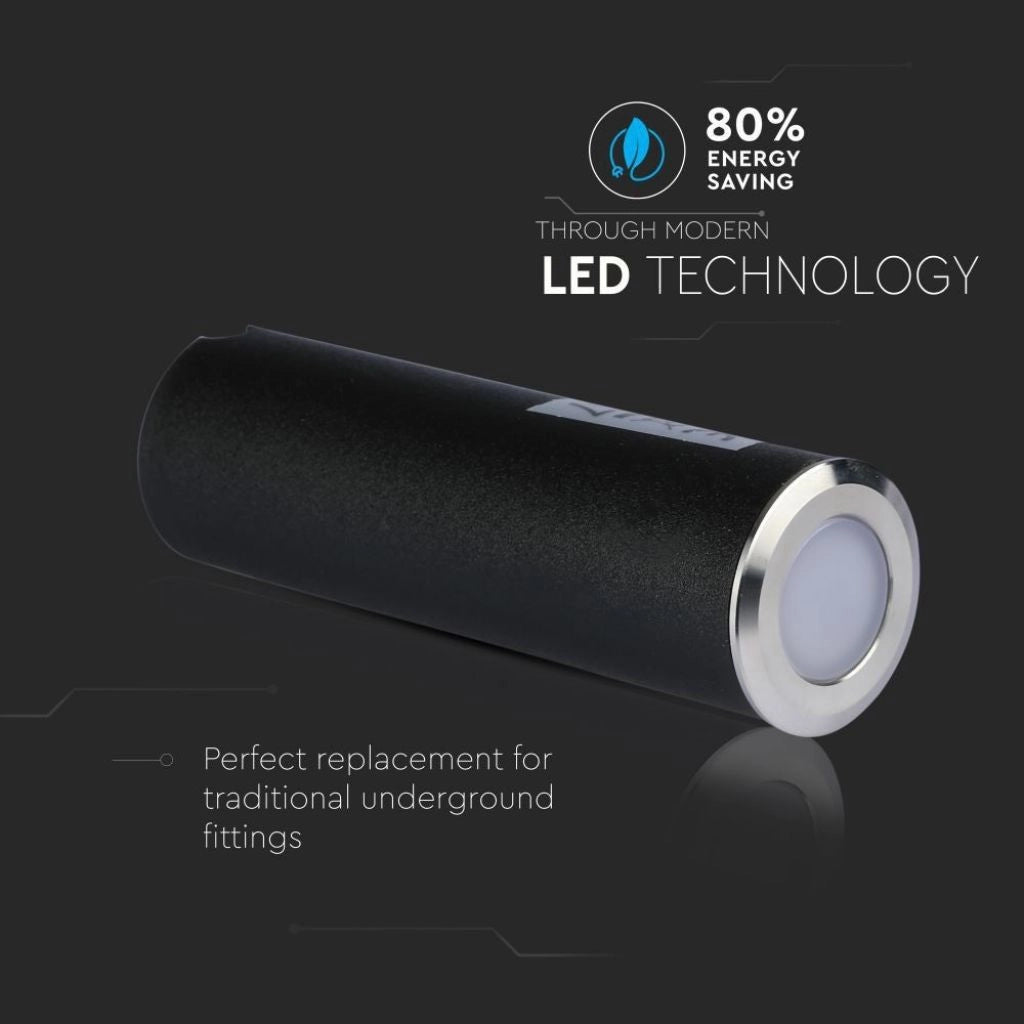 Faretto LED Segnapasso a Cilindro da Interramento 0,5W Colore Argento 12V 3000K IP67 Driver non Incluso