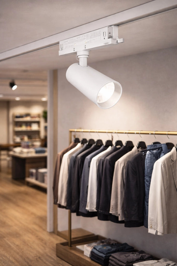 Faretto LED per Binario Trifase 30W Osram 2700 Lumen Fascio 30° IP20 Alluminio Bianco Luce Naturale 4000K Non Dimmerabile
