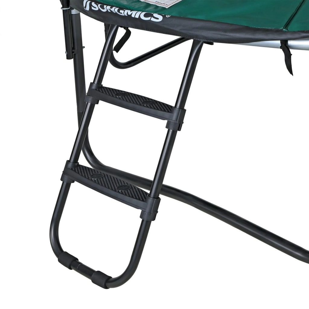 Scala per trampolino antiscivolo altezza 90 cm con struttura in metallo e gradini larghi nera 12_0002068