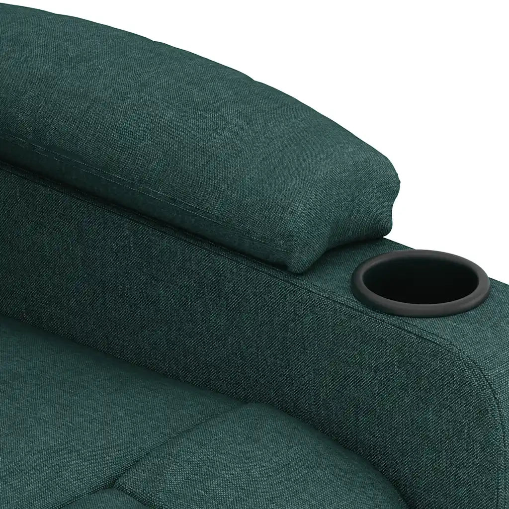 Poltrona Massaggiante Reclinabile Verde Scuro in Tessuto cod mxl 31650