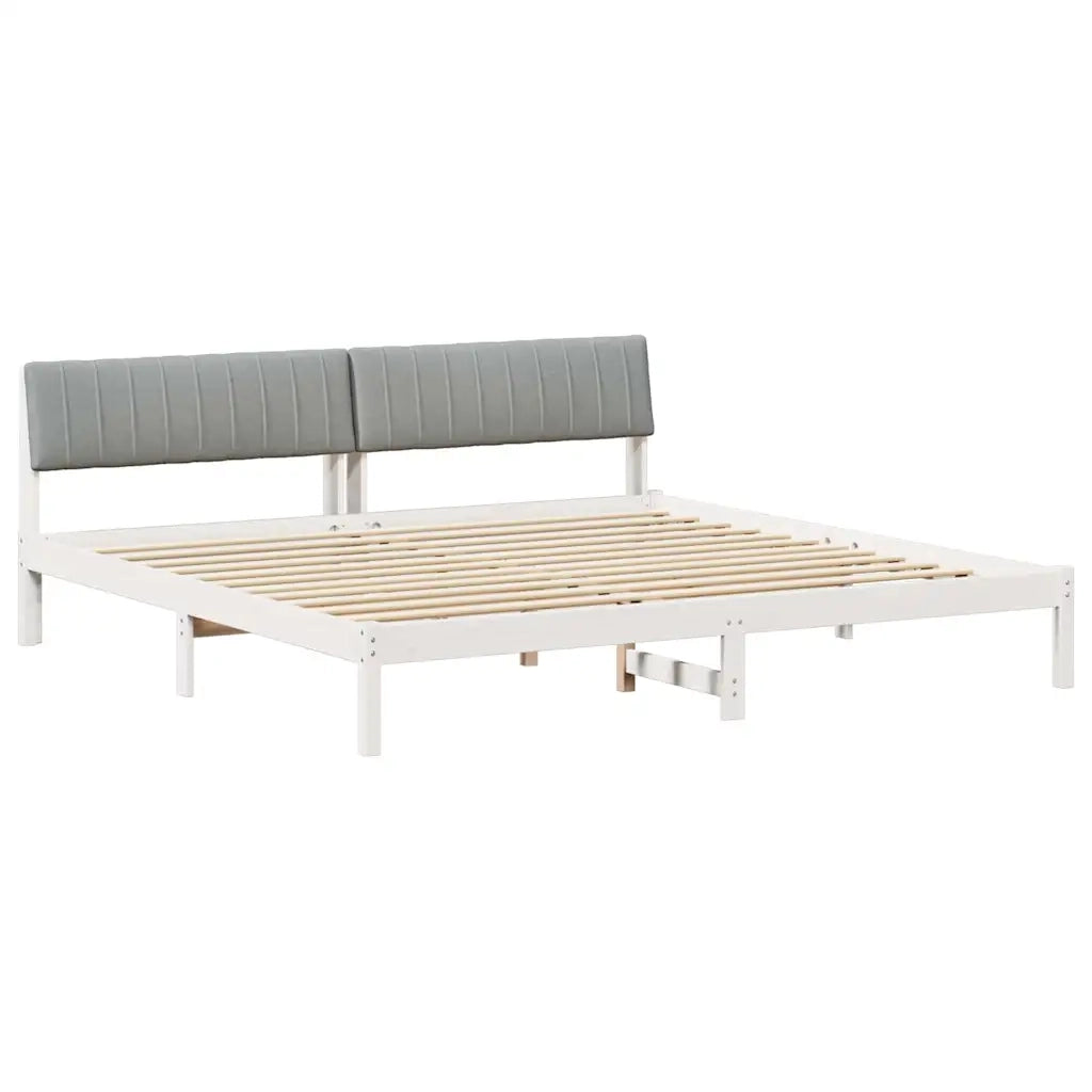 Struttura del Letto Bianco e grigio chiaro 200 x 200 cm 3394352