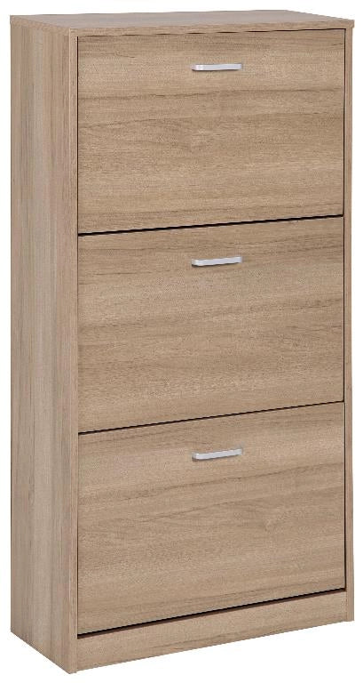 Mobile Scarpiera Salvaspazio in Legno 3 Ante Marrone 60 x 24 x 115 cm