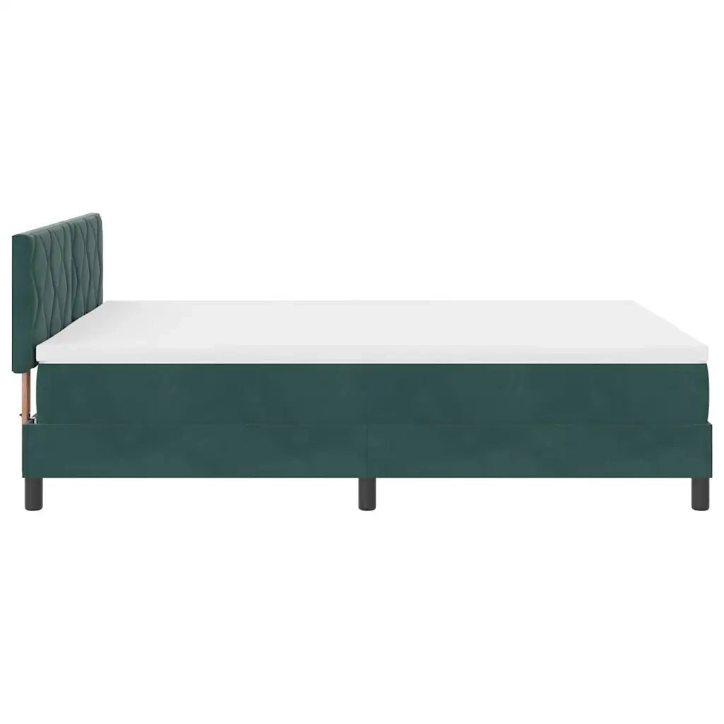 Letto a Sorgente LED con led Verde Scuro 160 x 200 cm Velluto 3342731