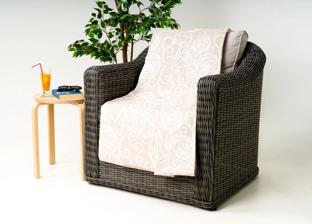 Telo Arredo Granfoulard Copritutto Cotone Made Italy Vari Disegni Arredatutto Copriletto Multiuso - 1 Piazza - Amelie Bianco