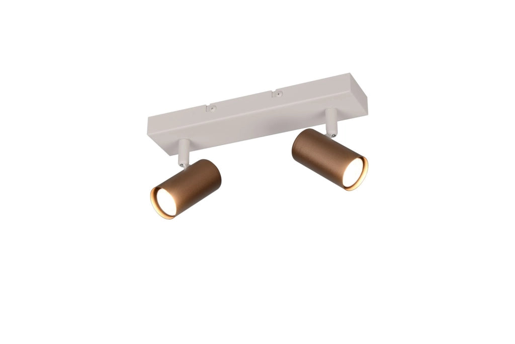 Faretto soffitto doppio TARYN 2xGU10 beige metallo RL
