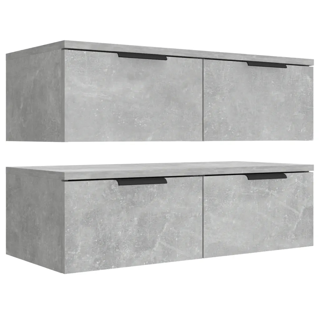 Set di 2 pensili da parete dal design classico capacità massima 68 x 30 x 20 cm in legno composito grigio cemento 02_0055225