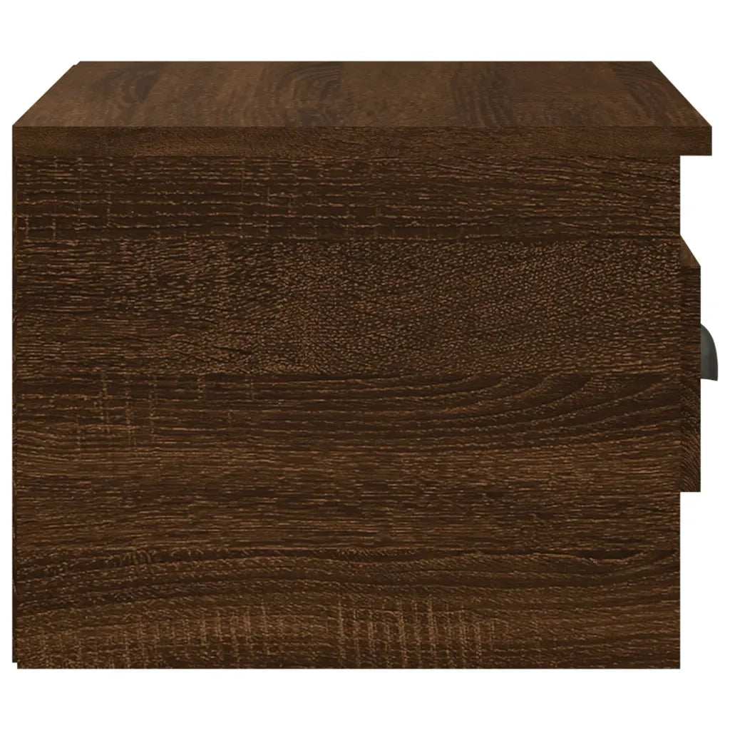 Comodino a Parete-Tavolino da notte sospeso Rovere Marrone 41,5x36x28 cm