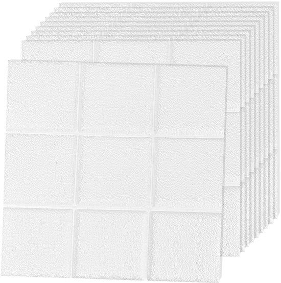 Pannelli per parete 3D, pannelli per parete autocolleganti con aspetto di mattoni, pannelli per parete con aspetto di pietra, 10 pezzi 30 * 30CM, pannelli per parete da assemblare, adatti per camera da letto, soggiorno, (Wit-03, 30x30)
