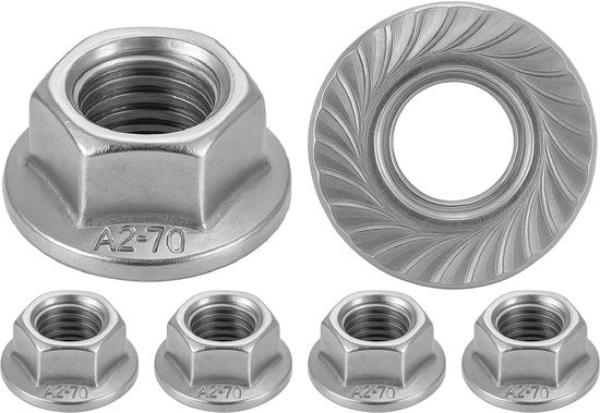 Set di 200 Gomme di Flangia in Acciaio Inossidabile A2