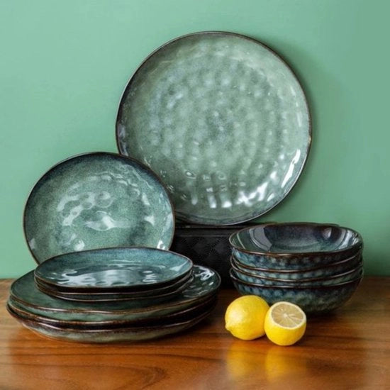 Set da Cucina in Ceramica - 16 pezzi - Servizio Completo - Per 4 Persone - Qualità Premium