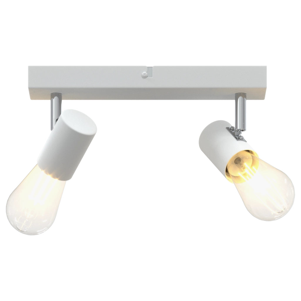 Faretto da soffitto vitaXL 2 vie regolabile bianco E27