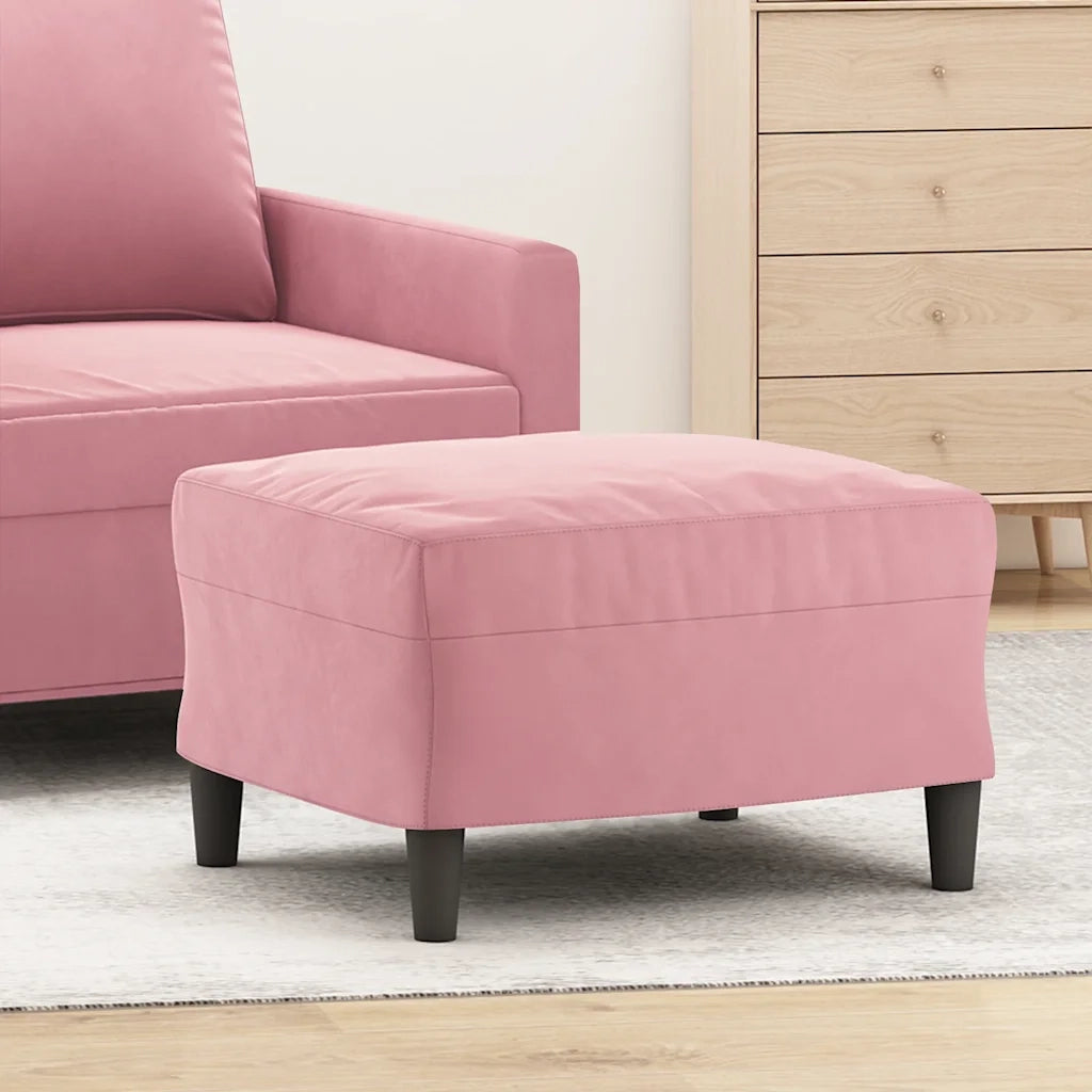Poggiapiedi Rosa 60x50x41 cm in Velluto 349296