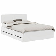 Letto matrimoniale | Letto per adulti | Struttura del letto Bianco 140 x 190 cm Legno ingegnerizzato