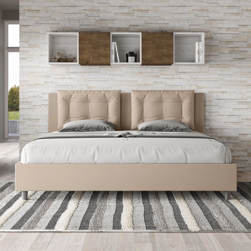 Letto Matrimoniale 160x200 cm con Rete e Contenitore Annalisa Tortora