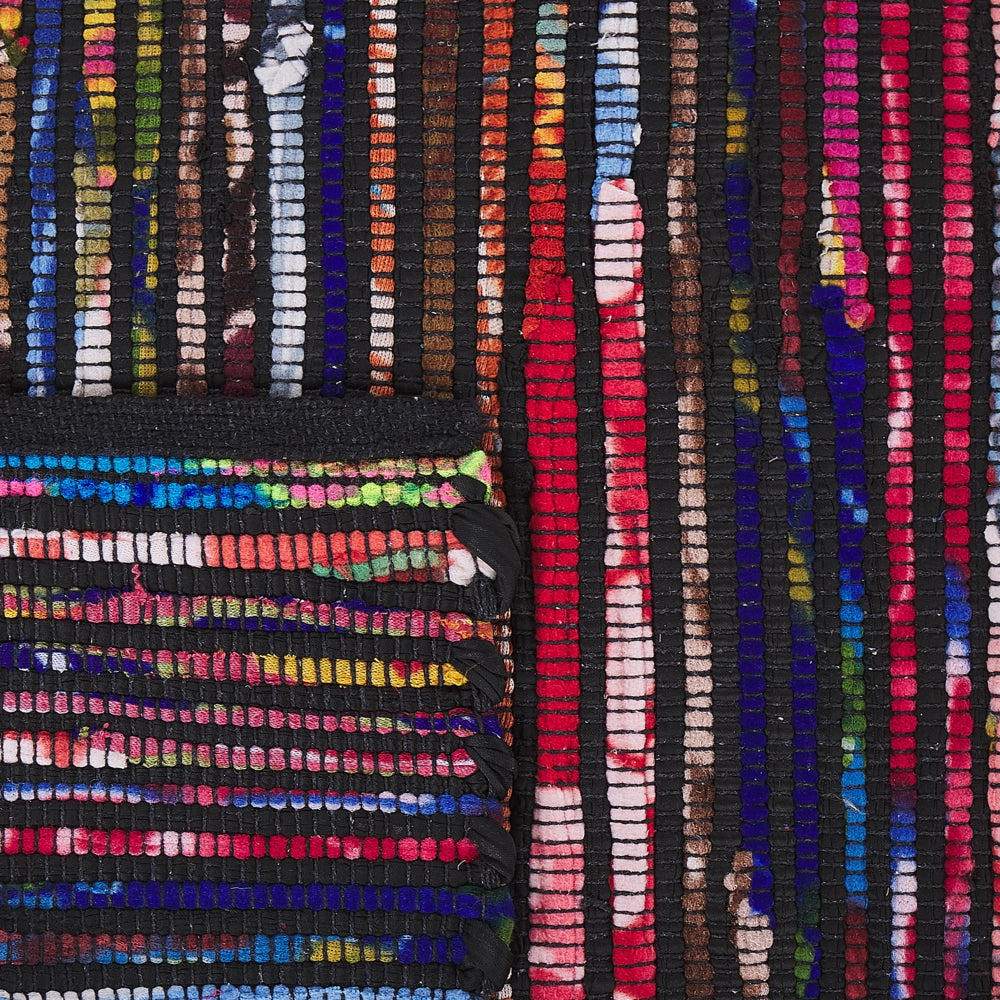 Tappeto Cotone Multicolore Scuro 140 x 200 cm Rettangolare Fatto a Mano Boho Eclettico