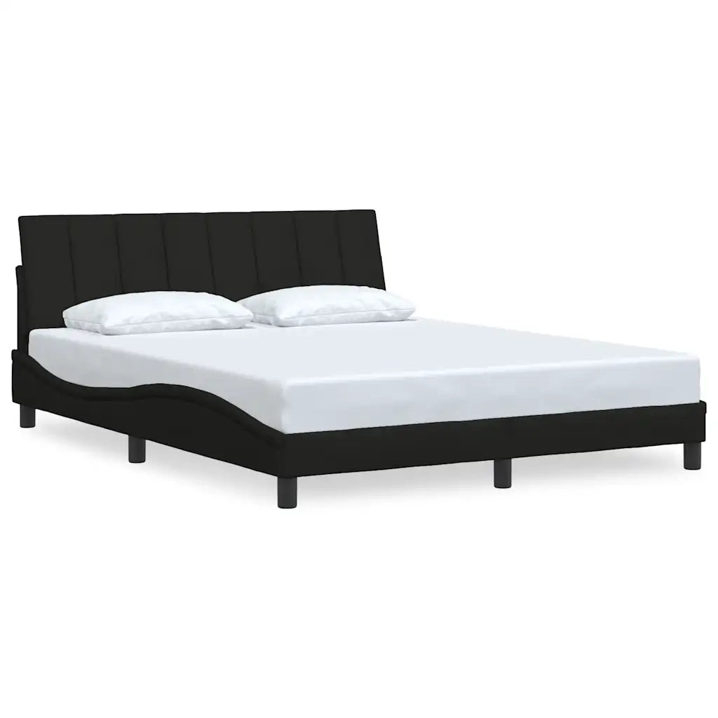 Giroletto senza Materasso Hanko Nero 160x200 cm in Tessuto