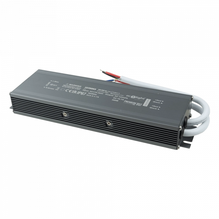 Alimentatore LED ermetico Premium 200W 12V IP67 Ecolight