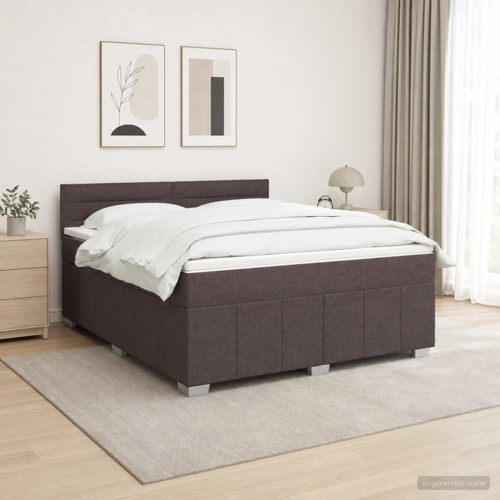 Letto box spring con materasso Marrone Scuro 140 x 200 cm 3452687