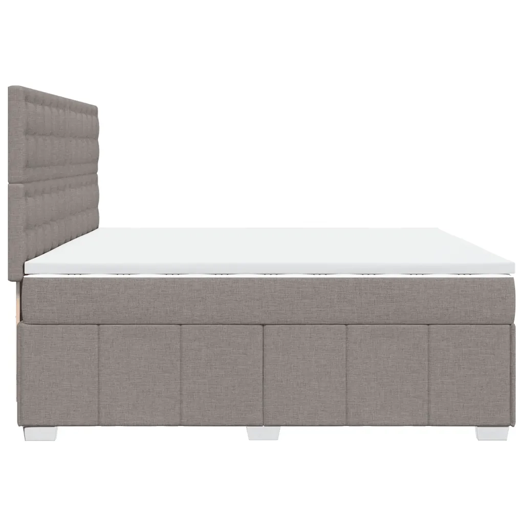 Giroletto a Molle con Materasso Tortora 200x200 cm in Tessuto