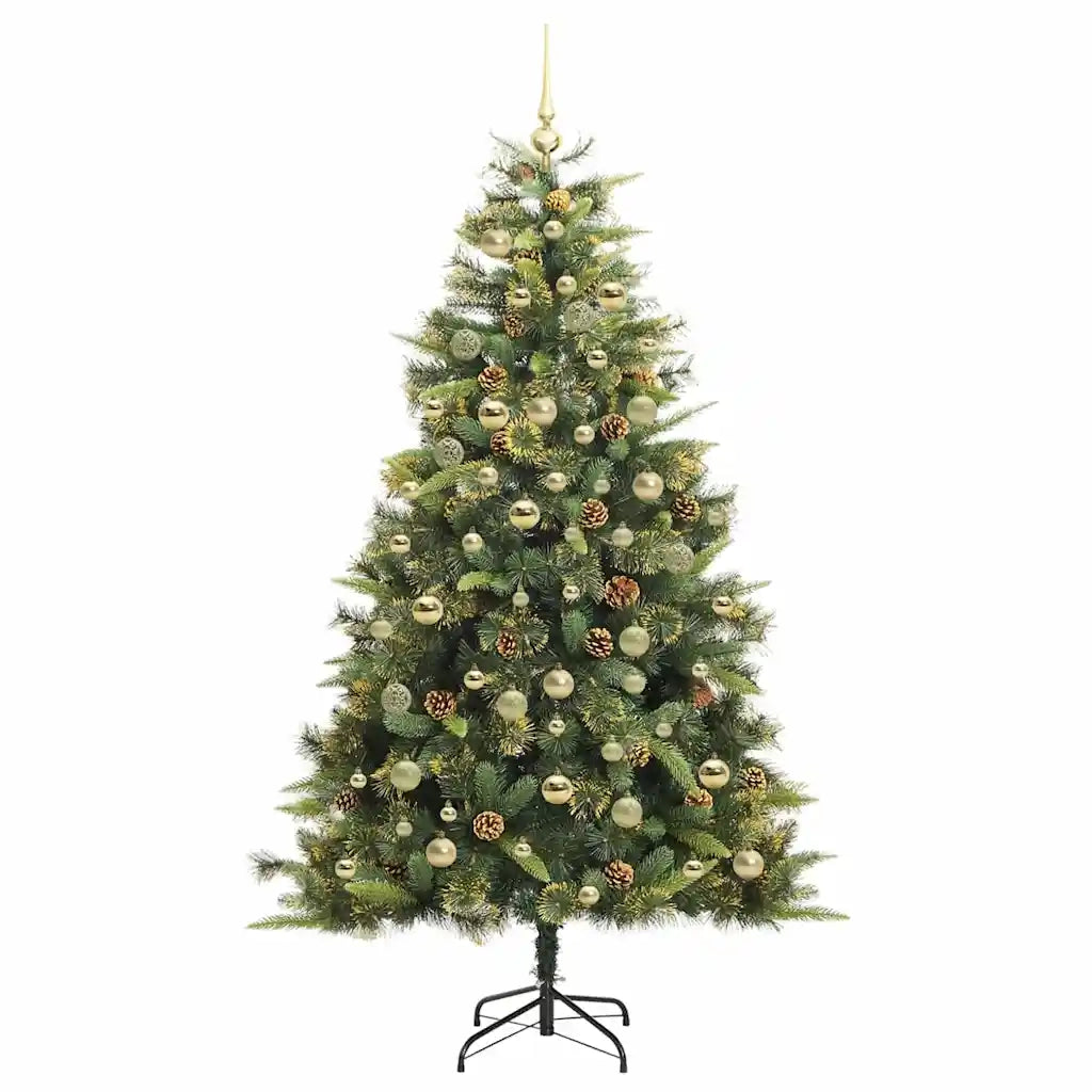 Albero di Natale artificiale pieghevole con coni Verde 180 cm 3395093