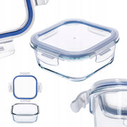 Contenitore per alimenti in vetro KADAX da 1100 ml con coperchio, ideale per il pranzo.