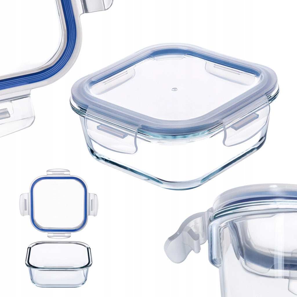 Contenitore per alimenti in vetro KADAX da 1100 ml con coperchio, ideale per il pranzo.