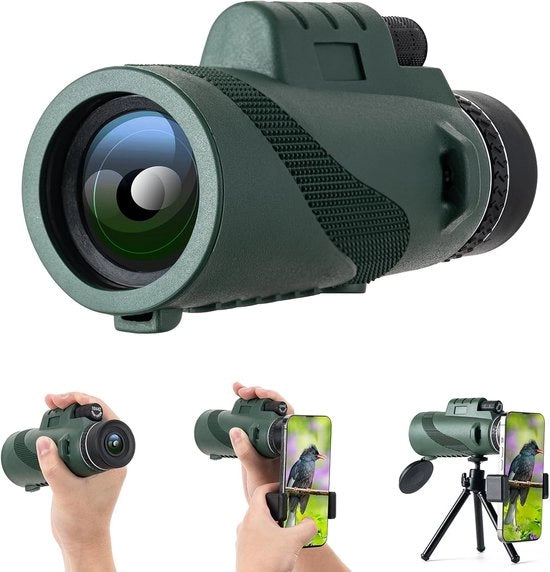 10x42 Monoculare per Adulti - Occhiale Monoculare - Osservazione Naturale - Telescopio Monoculare Portatile - inclusa Supporto per Smartphone e Accessori - Osservazione degli Uccelli, Astronomia