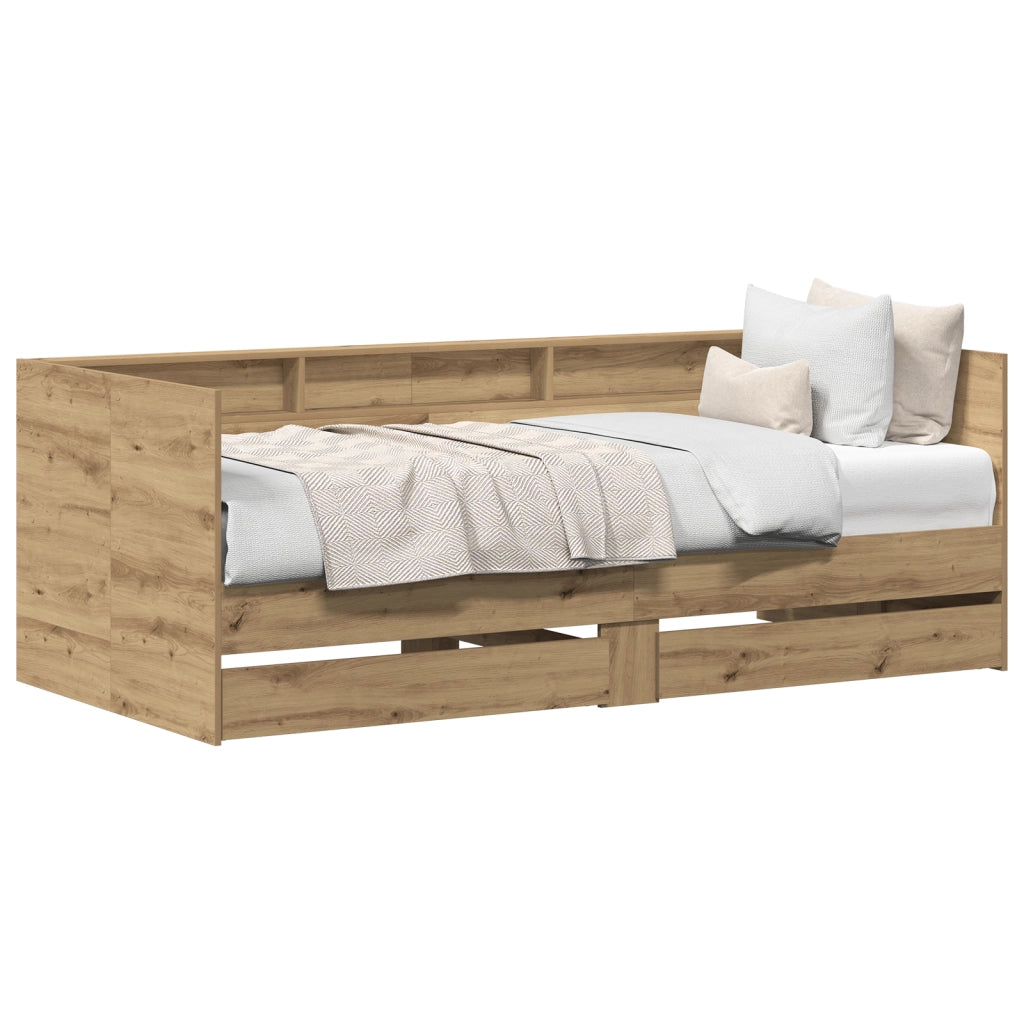 Divano Letto con Cassetti Rovere Artigianale Legno Ingenerizzato