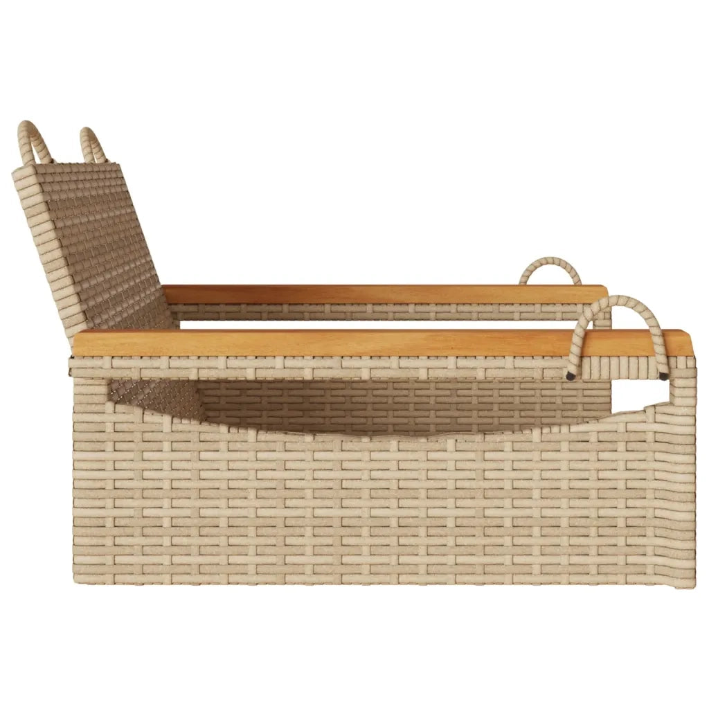 Panca da Giardino | Panchina a Dondolo Beige 63x62x40 cm in Polyrattan