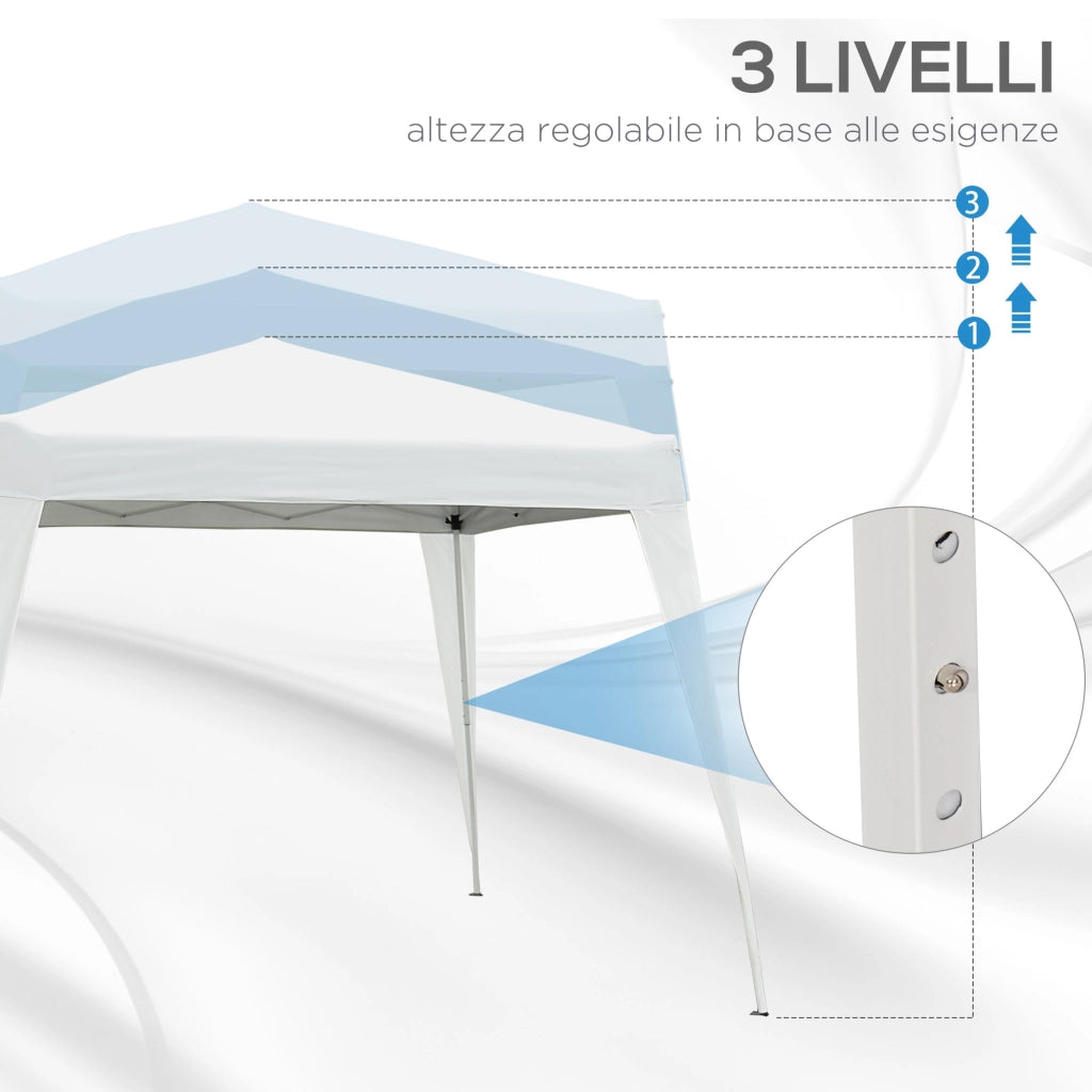 Gazebo Pop-up Impermeabile Bianco 3x3m