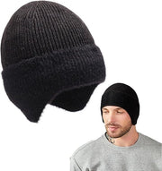 Cappello di lana con copertura per le orecchie per uomini - caldo e soffice con imbottitura di fleece