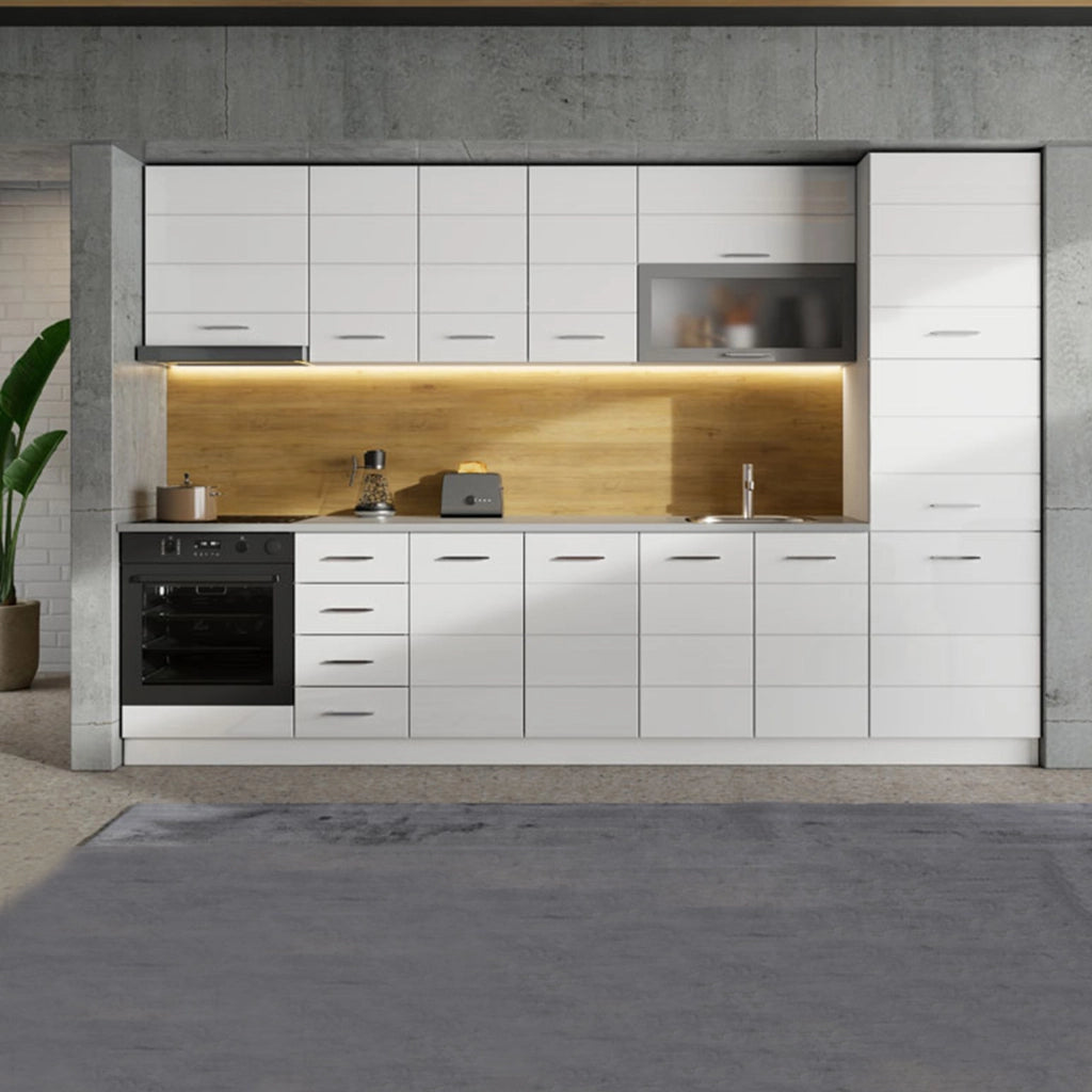 Mobile da Cucina Cochem, Dispensa da Cucina 6 Ripiani, 60x58x214h cm Bianco Lucido