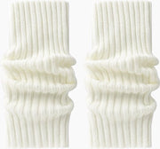 Sokke in tessuto a trama regolare con pizzo a rilievo, caldi per donne, invernali, a forma di calza, con imbottitura a pelo di capra Y2K, bianche, 55cm.