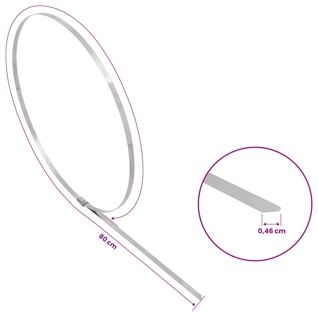 Fascetta per Cavi 12 pz 4,6 x 800 mm Argento 42029344