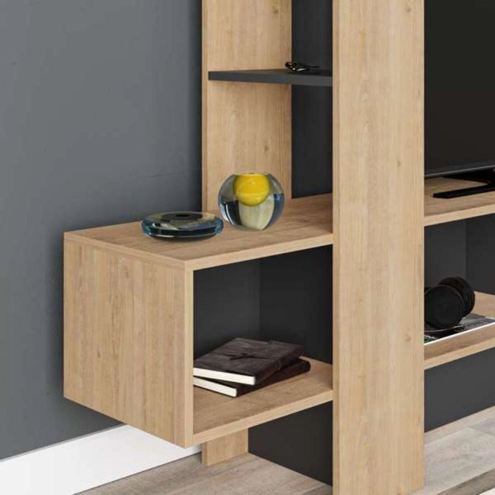 Mobile porta Tv Troya con anta a ribalta 180 cm colore rovere antracite