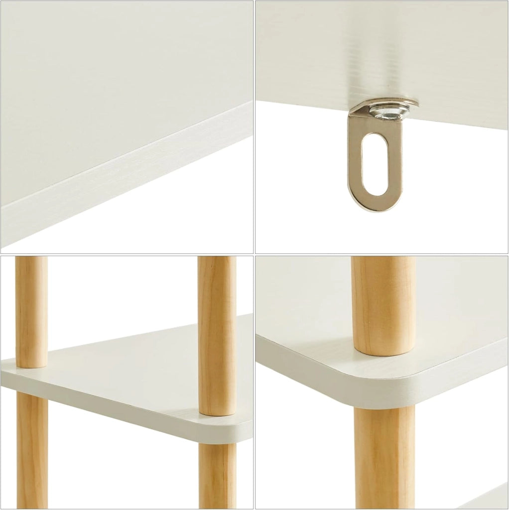 5-Tier libreria aperta in legno - moderno freestanding libreria organizzatore di stoccaggio, scaffali in piedi, espositore multifunzionale per camera da letto, soggiorno, bianco WBC005W