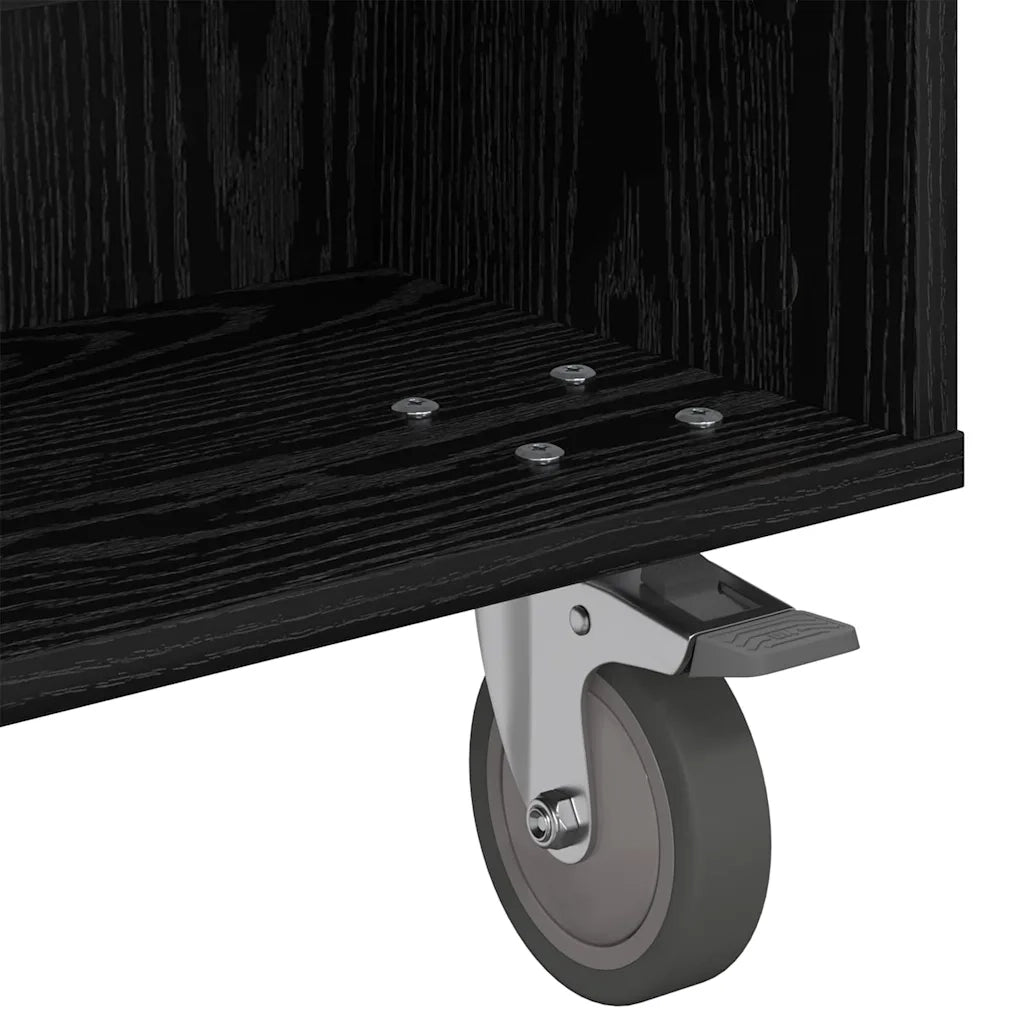Tavolino | Tavolo laterale con Ruote Rovere Nero 90 x 50 x 30 cm