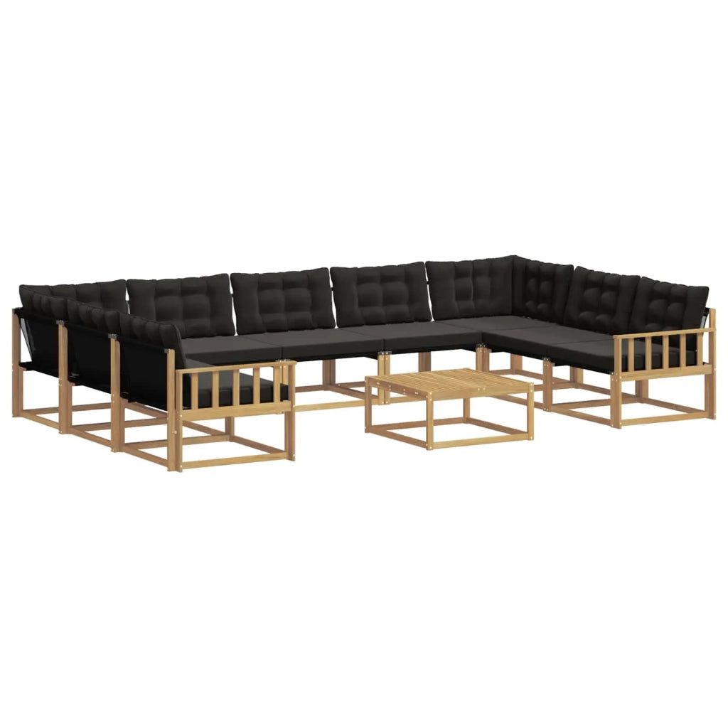 Set di divani da esterno 10 pz Bianco e Nero 3389090