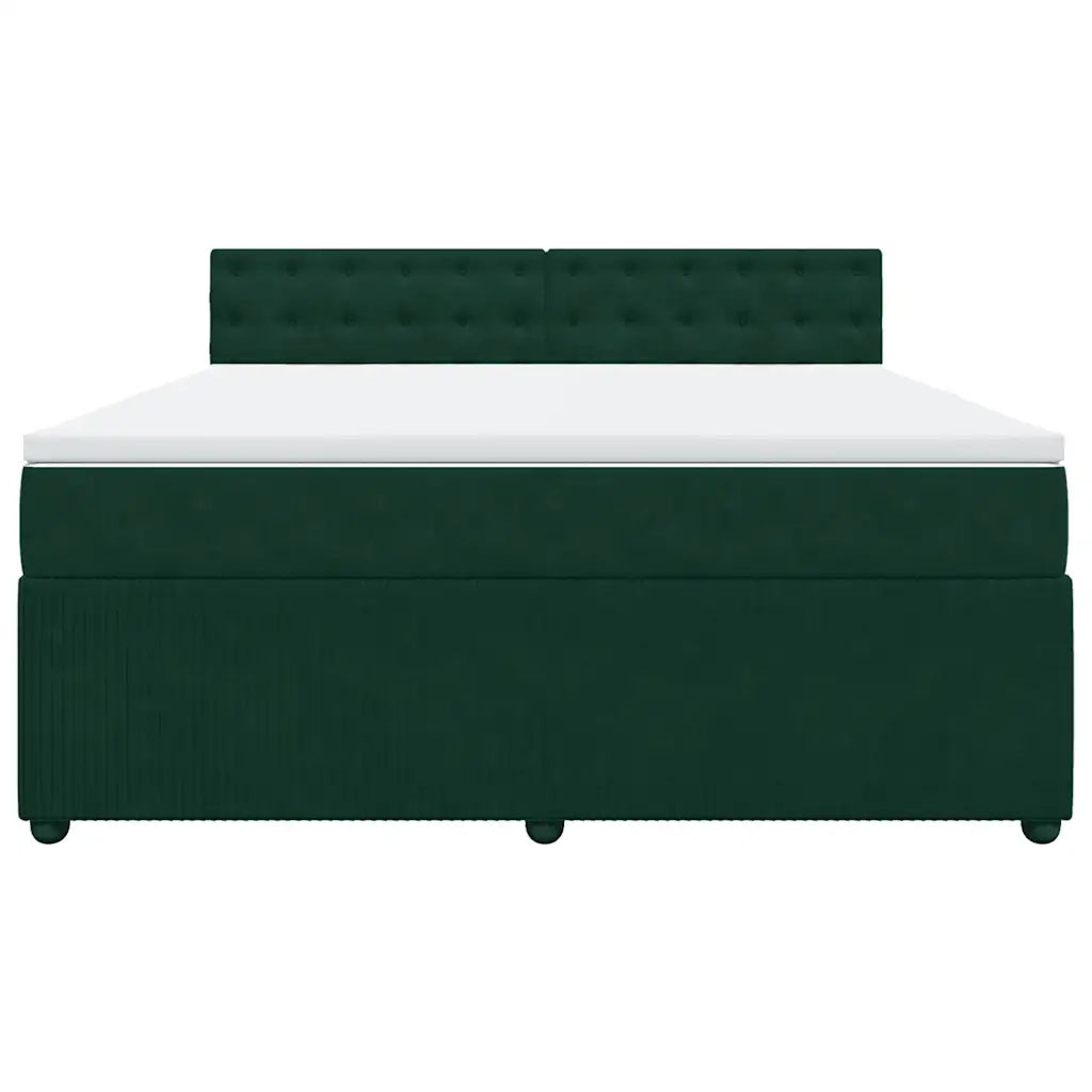 Giroletto a Molle con Materasso Verde Scuro 180x200 cm Velluto 3290121